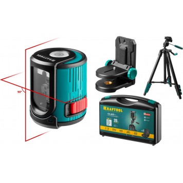 34700-4_z01 | Нивелир лазерный, 20 м, IP54, точн. +/-0,2 мм/м, держатель, штатив, в кейcе, KRAFTOOL CL 20 #4-0