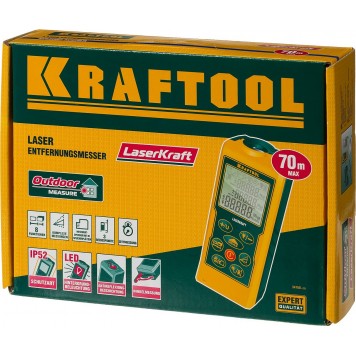 34760_z01 | Дальномер лазерный, дальность 5см - 70м, точность 1,5мм, KRAFTOOL LASER-KRAFT-1