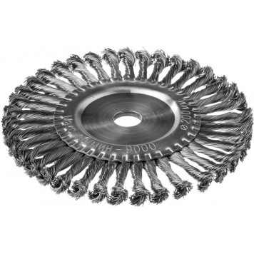 35100-200 | Щетка дисковая для УШМ, жгутированная стальная проволока 0,5мм, 200ммх22мм, DEXX-0