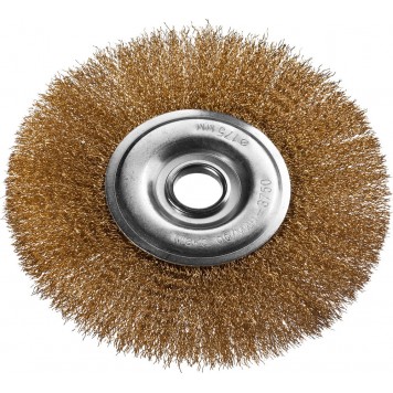 35101-175 | Щетка дисковая для УШМ, витая стальная латунированная проволока 0,3мм, 175ммх22мм, DEXX-0