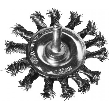 35108-075 | Щетка дисковая для дрели, жгутированная стальная проволока 0,5мм, 75мм, DEXX-0