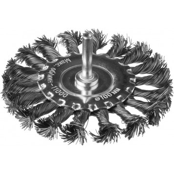 35108-100 | Щетка дисковая для дрели, жгутированная стальная проволока 0,5мм, 100мм, DEXX-0