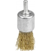 Щетка кистевая для дрели, витая стальная латунированная проволока 0,3мм, 24мм, STAYER 35113-24