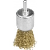 Щетка кистевая для дрели, витая стальная латунированная проволока 0,3мм, 30мм, STAYER 35113-30