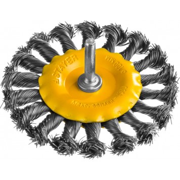 35115-100 | Щетка дисковая для дрели, жгутированная стальная проволока 0,5мм, 100мм, STAYER PROFESSIONAL-0