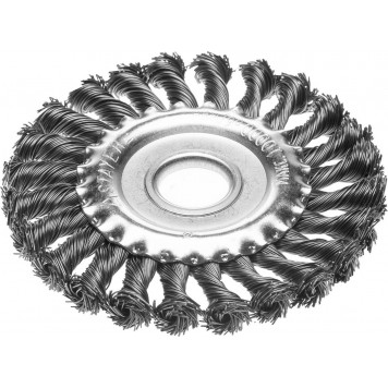 35120-175 | Щетка дисковая для УШМ, жгутированная стальная проволока 0,5мм, 175ммх22мм, STAYER PROFESSIONAL-0