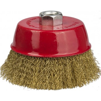 35125-075_z01 | Щетка чашечная для УШМ, витая стальная латунированная проволока 0,3мм, 75ммхМ14, STAYER PROFESSIONAL-0