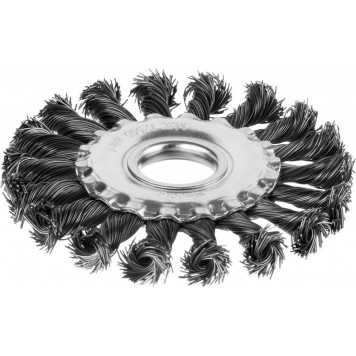 35140-100 | Щетка дисковая для УШМ, жгутированная стальная проволока 0,5 мм, d=100 мм, MIRAX-0