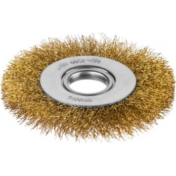 35141-100 | Щетка дисковая для УШМ, витая стальная латунированная проволока 0,3 мм, d=100 мм, MIRAX-0