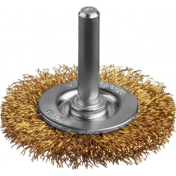 35145-050 | Щетка дисковая для дрели, витая стальная латунированная проволока 0,3 мм, d=50 мм, MIRAX-0