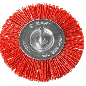 35161-100_z02 | Щетка дисковая для дрели, нейлоновая проволока с абразивным покрытием, 100мм, ЗУБР ПРОФЕССИОНАЛ-2
