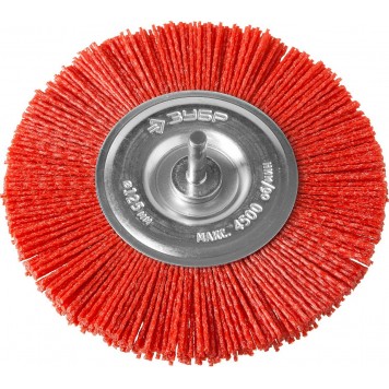 35161-125_z02 | Щетка дисковая для дрели, нейлоновая проволока с абразивным покрытием, 125мм, ЗУБР ПРОФЕССИОНАЛ-2