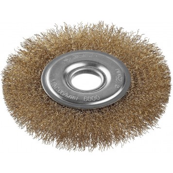 35187-125_z01 | Щетка дисковая для УШМ, витая стальная латунированная проволока 0,3мм, 125х22мм, ЗУБР ПРОФЕССИОНАЛ-0