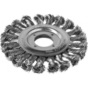 35190-100_z02 | Щетка дисковая для УШМ, плетеные пучки стальной проволоки 0,5мм, 100х22мм, ЗУБР ПРОФЕССИОНАЛ-2
