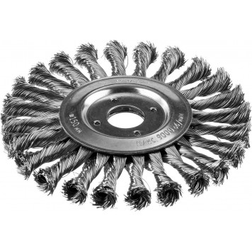 35190-150_z02 | Щетка дисковая для УШМ, плетеные пучки стальной проволоки 0,5мм, 150х22мм, ЗУБР ПРОФЕССИОНАЛ-0