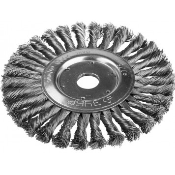 35190-175_z01 | Щетка дисковая для УШМ, плетеные пучки стальной проволоки 0,5мм, 175х22мм, ЗУБР ЭКСПЕРТ-0
