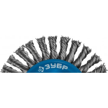 35192-100_z02 | Щетка дисковая для УШМ, плетеные пучки стальной проволоки 0,5мм, 100ммхМ14, ЗУБР ПРОФЕССИОНАЛ-3