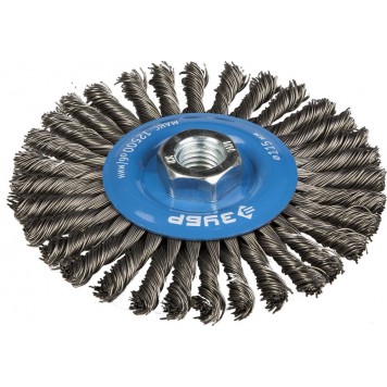 35192-115_z01 | Щетка дисковая для УШМ, плетеные пучки стальной проволоки 0,5мм, 115ммхМ14, ЗУБР ЭКСПЕРТ-0