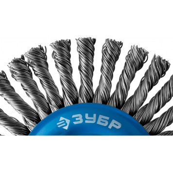 35192-115_z02 | Щетка дисковая для УШМ, плетеные пучки стальной проволоки 0,5мм, 115ммхМ14, ЗУБР ПРОФЕССИОНАЛ-3