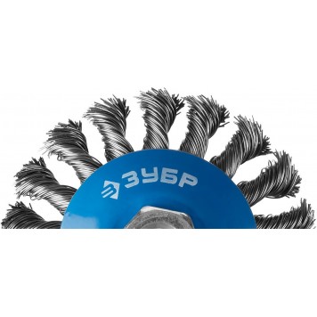 35192-125_z02 | Щетка дисковая для УШМ, плетеные пучки стальной проволоки 0,5мм, 125ммхМ14, ЗУБР ПРОФЕССИОНАЛ-3