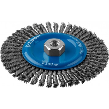 35192-150_z02 | Щетка дисковая для УШМ, плетеные пучки стальной проволоки 0,5мм, 150ммхМ14, ЗУБР ПРОФЕССИОНАЛ-0