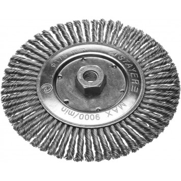 35192-175 | Щетка дисковая для УШМ, сплет в пучки стальн зак провол 0,5мм, 175мм/М14, STAYER-0