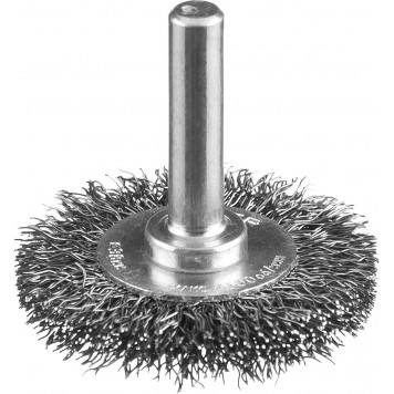 35198-038_z02 | Щетка дисковая для дрели, витая стальная проволока 0,3мм, 38мм, ЗУБР ПРОФЕССИОНАЛ-0