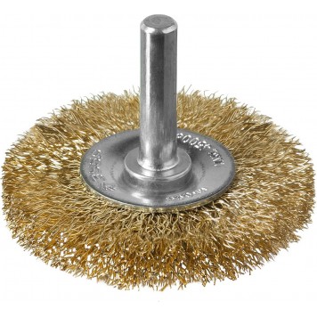 3520-050_z02 | Щетка дисковая для дрели, витая латунированная стальная проволока 0,3мм, 50мм, ЗУБР ПРОФЕССИОНАЛ-0