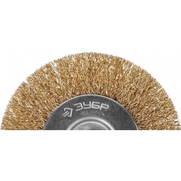 3520-100_z02 | Щетка дисковая для дрели, витая латунированная стальная проволока 0,3мм, 100мм, ЗУБР ПРОФЕССИОНАЛ-2