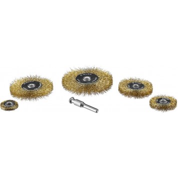 3521-H5_z02 | Набор щеток дисковых для дрели, витая стальная латунированная проволока 0,3мм, 5 шт, ЗУБР ПРОФЕССИОНАЛ-0