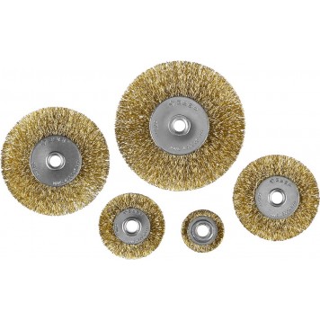 3521-H5_z02 | Набор щеток дисковых для дрели, витая стальная латунированная проволока 0,3мм, 5 шт, ЗУБР ПРОФЕССИОНАЛ-4
