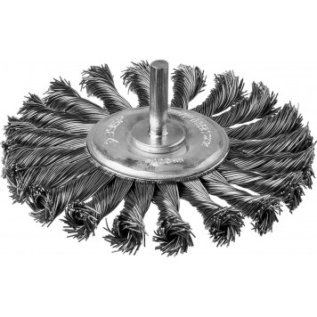 3522-100_z01 | Щетка дисковая для дрели, жгутированная стальная проволока 0,5мм, 100мм, ЗУБР ЭКСПЕРТ-0