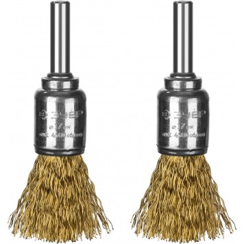35225-17-H2_z02 | Набор щеток кистевых для дрели, витая стальная латунированная проволока 0,3мм, 17мм, 2шт, ЗУБР ПРОФЕССИОНАЛ-0