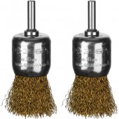 Набор щеток кистевых для дрели, витая стальная латунированная проволока 0,3мм, 30мм, 2шт, ЗУБР 35225-30-H2_z02