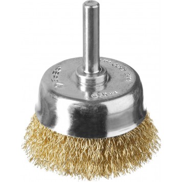 3525-050_z02 | Щетка чашечная для дрели, витая латунированная стальная проволока 0,3мм, 50мм, ЗУБР ПРОФЕССИОНАЛ-0
