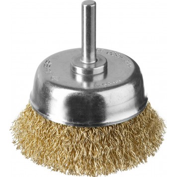 3525-063_z02 | Щетка чашечная для дрели, витая латунированная стальная проволока 0,3мм, 63мм, ЗУБР ПРОФЕССИОНАЛ-0