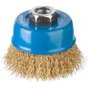 3526-060_z02 | Щетка чашечная для УШМ, витая латунированная стальная проволока 0,3мм, 60ммхМ14, ЗУБР ПРОФЕССИОНАЛ-0