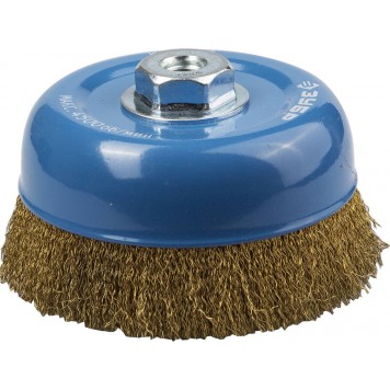 3526-150_z01 | Щетка чашечная для УШМ, витая латунированная стальная проволока 0,3мм, 150ммхМ14, ЗУБР ЭКСПЕРТ-0