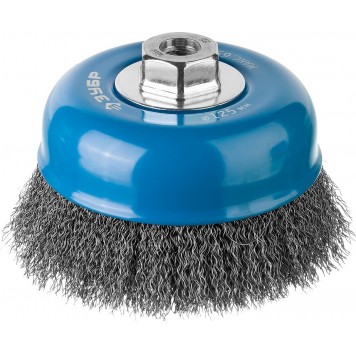 35261-125_z02 | Щетка чашечная для УШМ, витая стальная проволока 0,3мм, 125ммхМ14, ЗУБР ПРОФЕССИОНАЛ-0