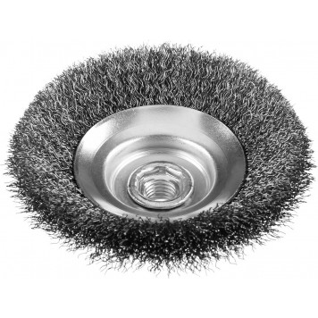35265-115_z02 | Щетка коническая для УШМ, витая стальная проволока 0,3мм, 115ммхМ14, ЗУБР ПРОФЕССИОНАЛ-2