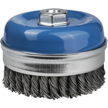 3527-100_z01 | Щетка чашечная усиленная для УШМ, плетеные пучки стальной проволоки 0,5мм, 100ммхМ14, ЗУБР ЭКСПЕРТ-0