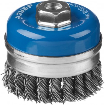 35271-080_z02 | Щетка чашечная усиленная для УШМ, плетеные пучки стальной проволоки 0,8мм, 80ммхМ14, ЗУБР ПРОФЕССИОНАЛ-0