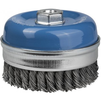 35271-100_z01 | Щетка чашечная усиленная для УШМ, плетеные пучки стальной проволоки 0,8мм, 100ммхМ14, ЗУБР ЭКСПЕРТ-0