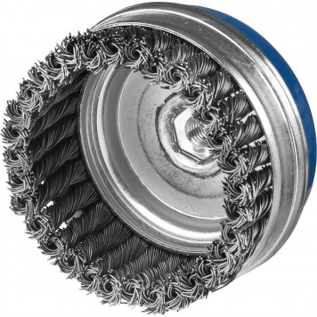 35271-120_z02 | Щетка чашечная усиленная для УШМ, плетеные пучки стальной проволоки 0,8мм, 120ммхМ14, ЗУБР ПРОФЕССИОНАЛ-2