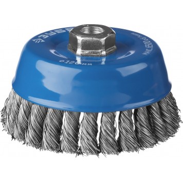 35275-120_z02 | Щетка чашечная для УШМ, плетеные пучки стальной проволоки 0,5мм, 120ммхМ14, ЗУБР ПРОФЕССИОНАЛ-0