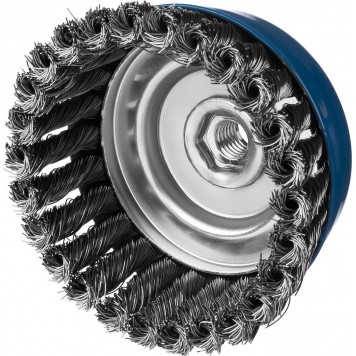 35275-120_z02 | Щетка чашечная для УШМ, плетеные пучки стальной проволоки 0,5мм, 120ммхМ14, ЗУБР ПРОФЕССИОНАЛ-2