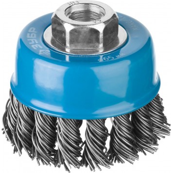 35277-065_z02 | Щетка чашечная для УШМ, плетеные пучки стальной проволоки 0,8мм, 65ммхМ14, ЗУБР ПРОФЕССИОНАЛ-0