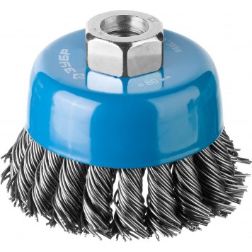 35277-080_z02 | Щетка чашечная для УШМ, плетеные пучки стальной проволоки 0,8мм, 80ммхМ14, ЗУБР ПРОФЕССИОНАЛ-0