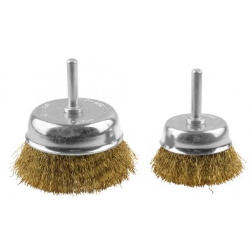 3531-H2_z01 | Набор щеток чашечных для дрели, витая стальная латунированная проволока 0,3мм, 50/75мм, 2шт, ЗУБР ЭКСПЕРТ-0