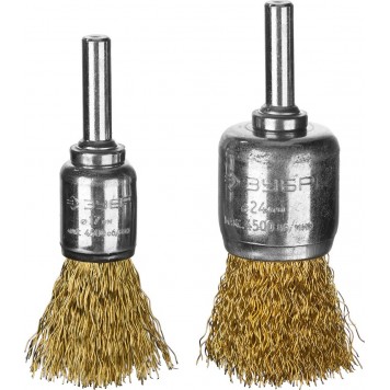 3532-H2_z02 | Набор щеток кистевых для дрели, витая стальная латунированная проволока 0,3мм, для дрели, 2шт, ЗУБР ПРОФЕССИОНАЛ-0